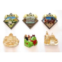 Composizione 13M - 6 Pezzi di Calamite MAGNETI per FRIGO Souvenir Roma Italia