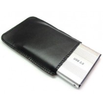 CUSTODIA IN ECO PELLE MORBIDA NERA PER HARDISK CASE ESTERNI 2,5" 14X9,5cm