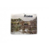 Maiolica Souvenir Italia  Roma 17 5x13.5 con Gancio parete e staffa per Tavolo