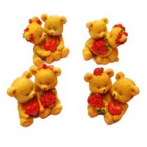 IDEA REGALO SET 4 ORSETTINI SWEET LOVE BEAR IN RESINA DA COLLEZIONE SAN VALENTINO