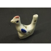 Fischietto Artigianale in Ceramica dipinto a mano  richiamo uccelli Portafortuna