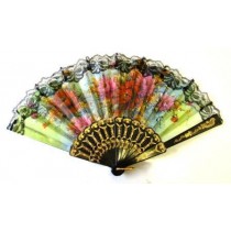 SET 12 PEZZI VENTAGLI DI STOFFA PIZZO FIORI MISTI