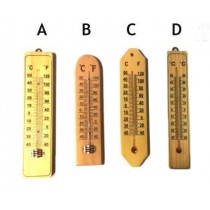 TERMOMETRO AD ALCOOL CLIMA AMBIENTALE CLASSICO IN LEGNO A COLONNINA EST-INT