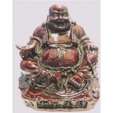 BUDDHA SEDUTO PORTAFORTUNA RICCHEZZA IN RESINA DA COLLEZIONE IDEA REGALO 和气生财