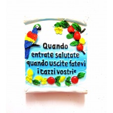 Souvenir From Italy Napoli Magnets Calamita "Proverbio Saluto" Italia