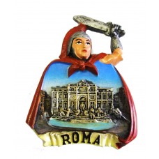 Calamita da Frigo Magnete Resina"ROMA GLADIATORE TREVI" Fridge Magnet Souvenir