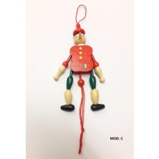 BURATTINO PICCOLO IN LEGNO E SPAGO PINOCCHIO IDEA REGALO BOMBONIERA DA 13cm CIRCA