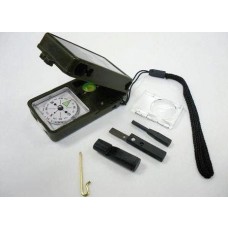 Kit Sopravvivenza Escursione Bussola Termometro Pietra Focaia Torcia Fischietto