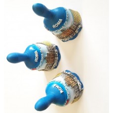 Calamita Magnete Resina"ROMA CAMPANA  FONTANA DI TREVI" Fridge Magnet Souvenir