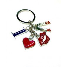 SOUVENIR FROM ITALY " PORTACHIAVE KEYCHAIN I LOVE ITALIA HOT LIPS"