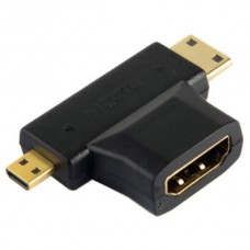 Adattatore 3 IN 1 HDMI A "T"  HDMI F-MICRO HDMI M-MINI HDMI M