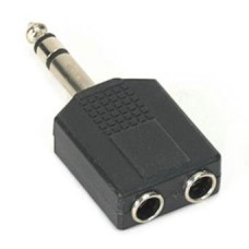 Adattatore JACK AUDIO 6.35 M / 2x 6.35mm F