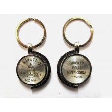 PORTACHIAVI SOUVENIR  "VATICANO JUBILEUM GIUBILEO SHINY ROLLING" JUBILEE KEYCHAIN FROM ITALY
