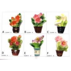 Calamita Magnete Frigo Fridge Magnets  Calamita Magnete ARTIGIANALE IN GESSO BASSORILIEVO VASI FIORI