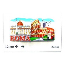 Calamita Frigo Magnete Resina "ROMA- PRINT VATICANO COLOSSEO SCUDO" Fridge Magnet  From Italy