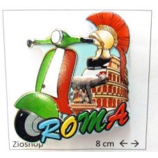 Calamita Frigo Magnete Souvenir "ROMA PRINT MOTO LUPA CAPITOLINA COLOSSEO" Fridge Magnet  From Italy
