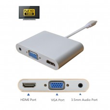 CONVERTITORE USB TYPE C A HDMI E VGA AUDIO AUX