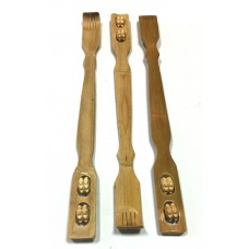 Set 3 pezzi di Gratta Schiena Massaggiatore in legno di Bambù 