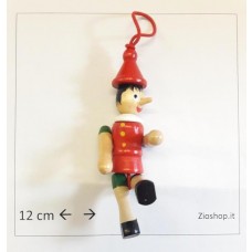 BURATTINO PICCOLO IN LEGNO PINOCCHIO IN PIEDE PORTACHIAVE 10CM PINOCCHIO IDEA REGALO BOMBONIERA