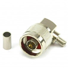 CONNETTORE COASSIALE TIPO N TYPE N ANGOLARE DA CRIMPARE 50Ω