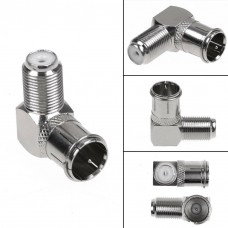 CONNETTORE CAOSSIALE ADATTATORE ANGOLARE TIPO F MASCHIO QUICK A FEMMINA 