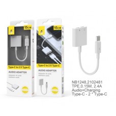 Adattatore Convertitore per Cuffie Type C Jack + Alimentazione Splitter USB C 