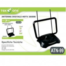 Antenna Attiva TV Amplificata Per Digitale Terrestre DTT DVB-T VHF UHF FULL HD 38dB Rettangolare