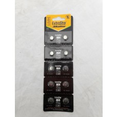 EXTRASTAR BATTERIA A BOTTONE AG4 LR66, 377, 177, LR626 ALKALINE BATTERY 1,5V