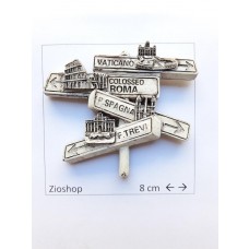 Calamita da Frigo Magnete Souvenir Roma Cartello Indicazioni 4 Monumenti Fridge Magnet Rome Italy