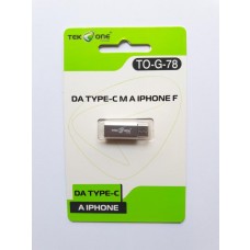 Adattatore da Lightning 8 PIN IPHONE FEMMINA a USB TYPE Tipo C Maschio