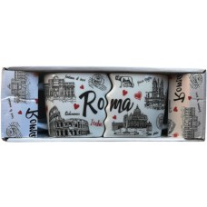 IDEA REGALO Tazza Tazze Coppia in Love Souvenir Ricordo Romantico Roma 'LOVE IN THE AIR' 4652