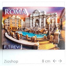 Calamita Magnete Souvenir Roma - Fontana di Trevi Tra Alba e Tramonto in Resina Alto-Basso Rilievo. Effetto 3D.