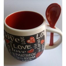 TAZZA GRANDE MUG CON CUCCHIAIO ROMA 5070