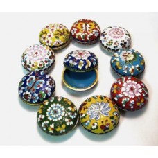 SPLENDIDI CONTENITORI PORTAGIOIE IN CLOISONNE DIAMETRO DA 6,5cm BASE 3,5cm H.3,2 cm