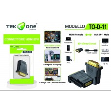 TEKONE Adattatore DVI 24+1 M / HDMI F 1920x1080P a 60Hz