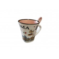 TAZZA PICCOLA CON CUCCHIAIO ROMA BASE QUADRATA ARROTONDATA  5685