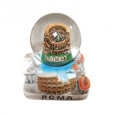PALLA SFERA DI NEVE BOLLA VETRO ROMA COLOSSEO MEDIO BASE QUADRATO SOUVENIR ROME