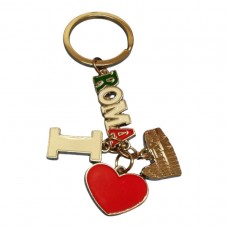 PORTACHIAVE SOUVENIR ITALIA ROMA IN METALLO CUORE iTALICA COLOSSEO KEYCHAIN 6400