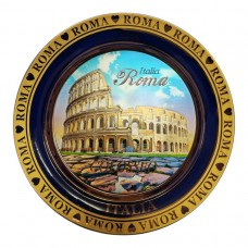 Piatto Decorativo Souvenir Ricordi di Roma Colosseoi in Ceramica con Supporto o da Appendere Diametro 20cm 6429