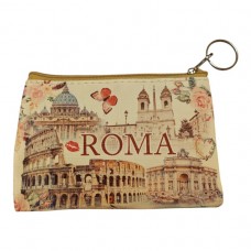 Borsellino Portamonete Cerniera Zip Souvenir Roma 6430