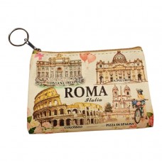 Borsellino Portamonete Cerniera Zip Souvenir Roma 6438