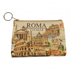 Borsellino Portamonete Cerniera Zip Souvenir Roma 6440