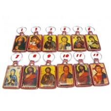 SOUVENIR " PORTACHIAVE KEYCHAIN ICONE IN ECO-PELLE MARRONE"