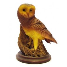 IDEA REGALO COLLEZIONE CIVETTA SU TRONCO PORTAFORTUNA in Resina