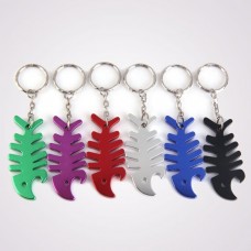Set di 12 Portachiavi Apribottiglie forma di lische di pesce Keychain Colori Misti