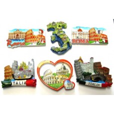 COMPOSIZIONE 2B - 6 PEZZI DI CALAMITE Magnete PER Frigo SOUVENIR DI ROMA Souvenir From Italy Rome