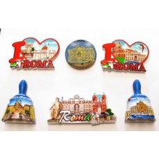 COMPOSIZIONE 3C - 6 PEZZI DI CALAMITE Magnete PER Frigo SOUVENIR DI ROMA  Souvenir From Italy Rome