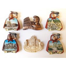 COMPOSIZIONE 4D - 6 PEZZI DI CALAMITE Magnete PER Frigo SOUVENIR DI Roma  ITALIA  Souvenir From Rome  Italy