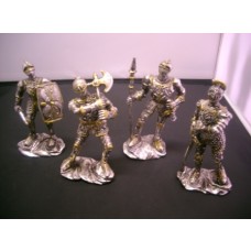 SOLDATO CAVALIERE MEDIEVALE SOLDATINI in Resina H:18cm ORO GRIGIO Varie Forme SY07525