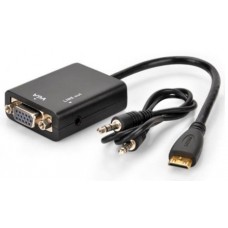 Cavo CONVERTITORE AUDIO VIDEO DIGITALE ANALOGICO DA MINI HDMI A VGA + AUDIO JACK OUTPUT HDMI Mini male to VGA Female Video Converter Adapter Cable with Audio interface